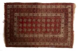 An Afghan Turkoman rug, the wine field w