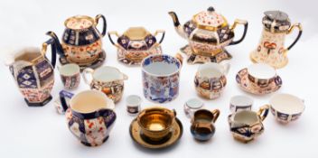 A group of Imari decorated pottery and p