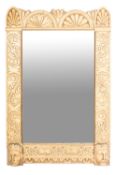 A carved and gilded mirror, 85cm high.
