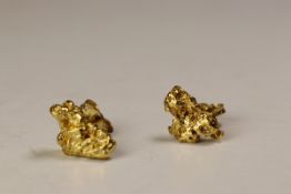 A Pair of Naturalistic 22 ct Gold Nugget Earstuds A Pair of Naturalistic 22 ct Gold Nugget