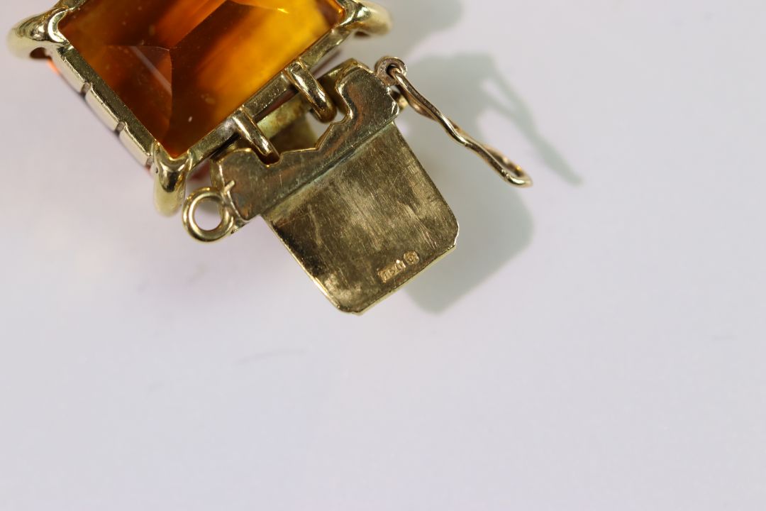 A Charles de Temple Gold Bracelet with Citrines, signed c de t..Marked with London import - Image 13 of 16