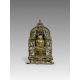 A Bronze Jain shrine. India 15th century.A Jain shrine depicting a Tirthankara with silver inlaid - Image 1 of 18