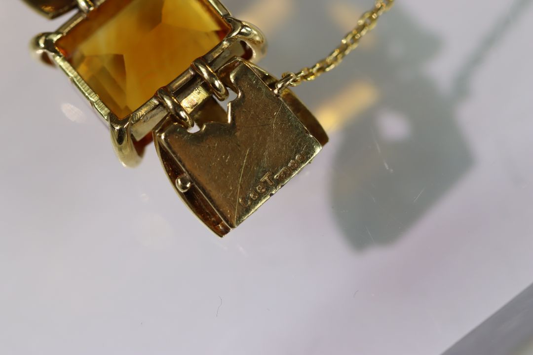 A Charles de Temple Gold Bracelet with Citrines, signed c de t..Marked with London import - Image 14 of 16