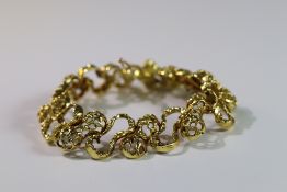 A John Donald Yellow Gold 18 ct Bracelet 1973 dated 1973. Signed JAD Weightï¼š53.7g Lï¼š18.5cm