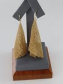 A Pair of Tiffany Gold Earrings signed on post, Tiffany, designed by Elsa Perreti 18kA Pair of