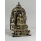 A Bronze Jain shrine. India 15th century.A Jain shrine depicting a Tirthankara with silver inlaid - Image 5 of 18