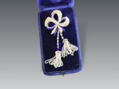 An Antique Natural Pearl and Seed Pearl Pendant with blue enamel