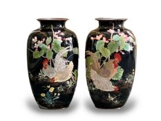An Imposing Pair of Japanese Cloisonne Vases, Meiji period