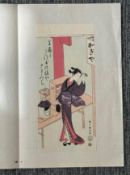 A ukiyo-e print of a lady in an interior, signed Shunsho Katsukawa, 19/20 century.