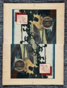 A ukiyo-e landscape print of a man trying to control a rearing horse, 19/20 century.