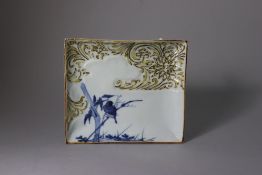 A Rare Carved Rectangular Arita Dish, 17/18th century