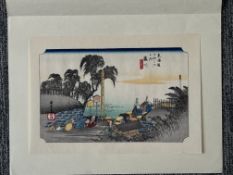 A ukiyo-e print 'Fujikawa', signed Hiroshige, 19/20 century