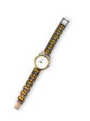 Hermes Arceau watch in gold plated and stainless steel