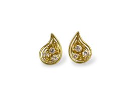 John Donald fine pair of diamond and 18ct gold earrings, circa 1970