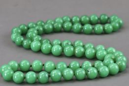 A Green Stone Necklace imitating Jadeite