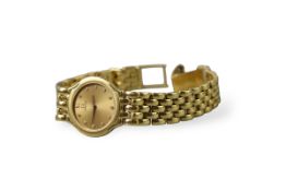 A vintage OMEGA De Ville 18k gold and Diamonds set Ladies Quartz wrist watch
