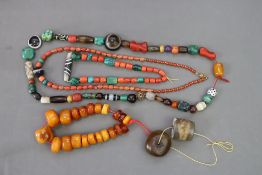 Four Tibetan Bracelets and Necklaces, c.1900 and earlier