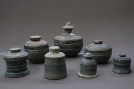 Seven Carved Stone Buddhist Reliquary Boxes, Gandhara, circa 5th Century