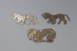 Three Chinese Silver Animal Plates, Warring State to Han dynasty