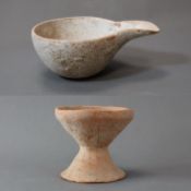 A Pottery Water Ladle and A Pottery Stemcup, Neolithic Period