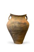 A Large Grey Pottery ??Saddle-mouth?? Handled Jars, Neolithic Period, Siwa culture, c. 1350 BC