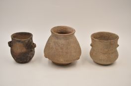 Three Pottery Vessels, Neolithic period, Xiajiadian culture, 2nd Millennium BC