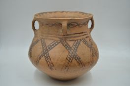 A Painted Pottery Handled Jar, Neolithic period, Qijia culture, 2050 - 1700 B.C.