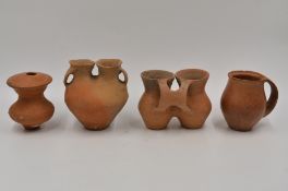 Four Small Red Pottery Vessels, Neolithic period, Qijia culture, 2050 - 1700 B.C.