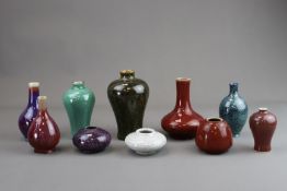 A Set of Ten Monochrome Porcelains , Qing dynasty