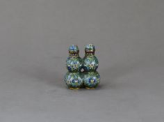 A Cloisonne Double Snuffbottle with Covers en suite, 19th century,