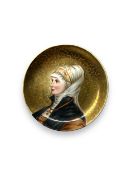 A Dish with a Lady in European Costume,,
