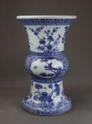 A Large Blue and White Beaker Form Garden Seat, Qing dynasty,