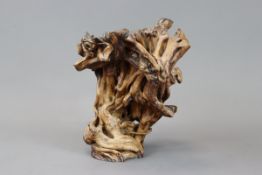 A Gnarled Vinewood Brushpot, c.1900,
