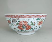 A  famille verte  Flower Scroll Bowl, Kangxi