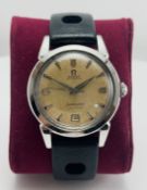 Omega Seamster Calendar Automatic Mens Wristwatch Ref. 2627-4SC 17j cal. 353 952 1952 Black Strap