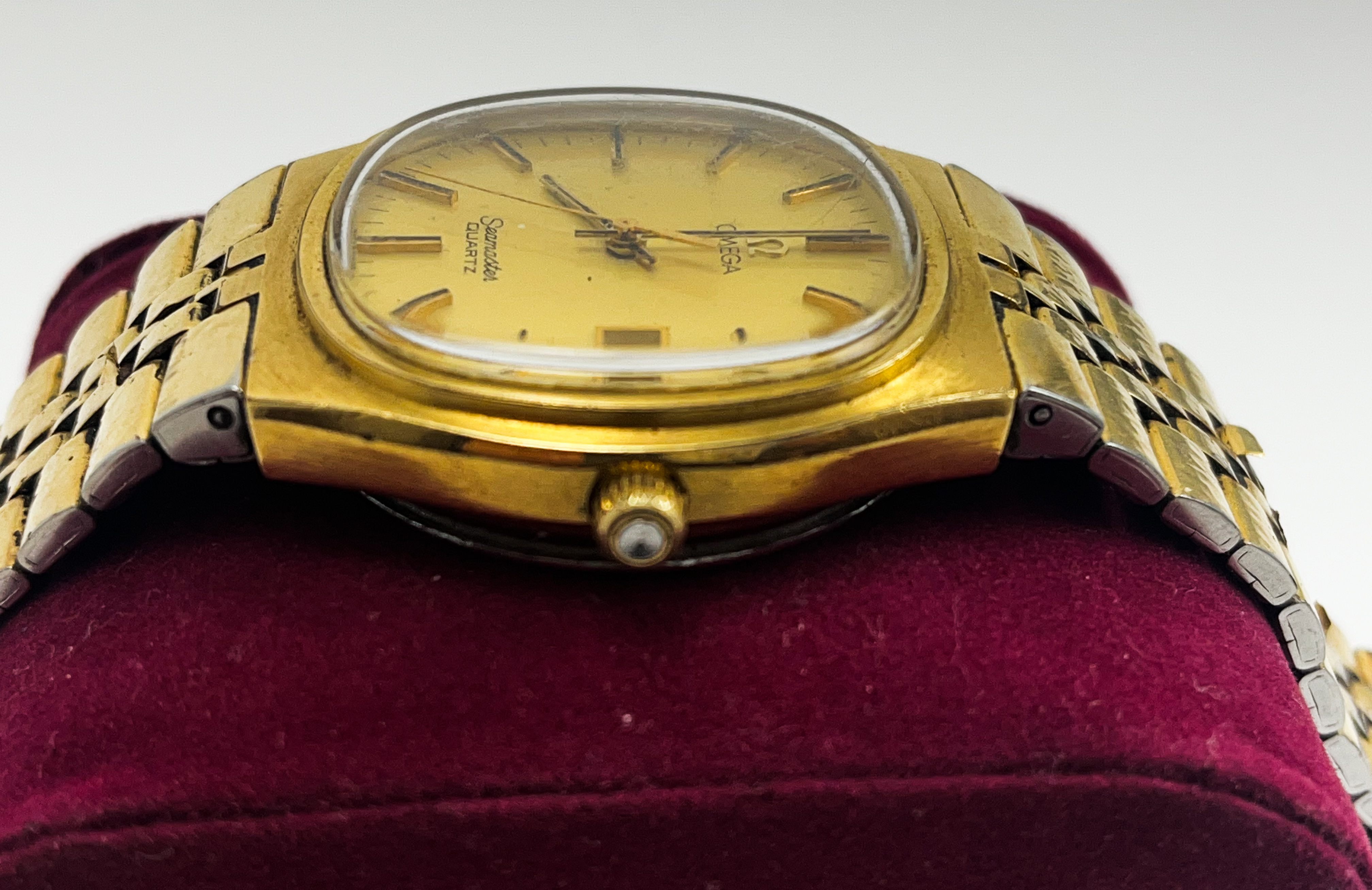 Omega Seamaster Date Gold Plated Braclet Quartz Mens Wristwatch 38mm - Image 2 of 5