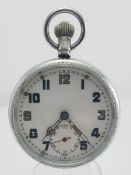 Military Pocket Watch White Dial Military Mark On Case G.S/T.P 75031 XX