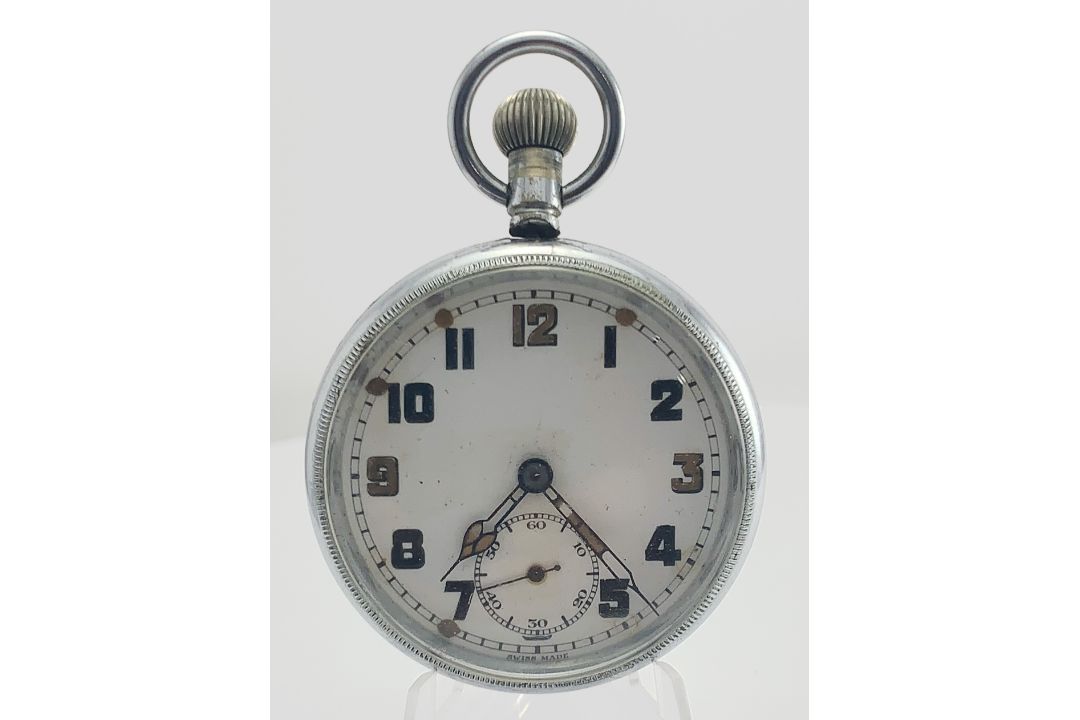 Military Pocket Watch White Dial Military Mark On Case G.S/T.P 75031 XX - Image 1 of 5