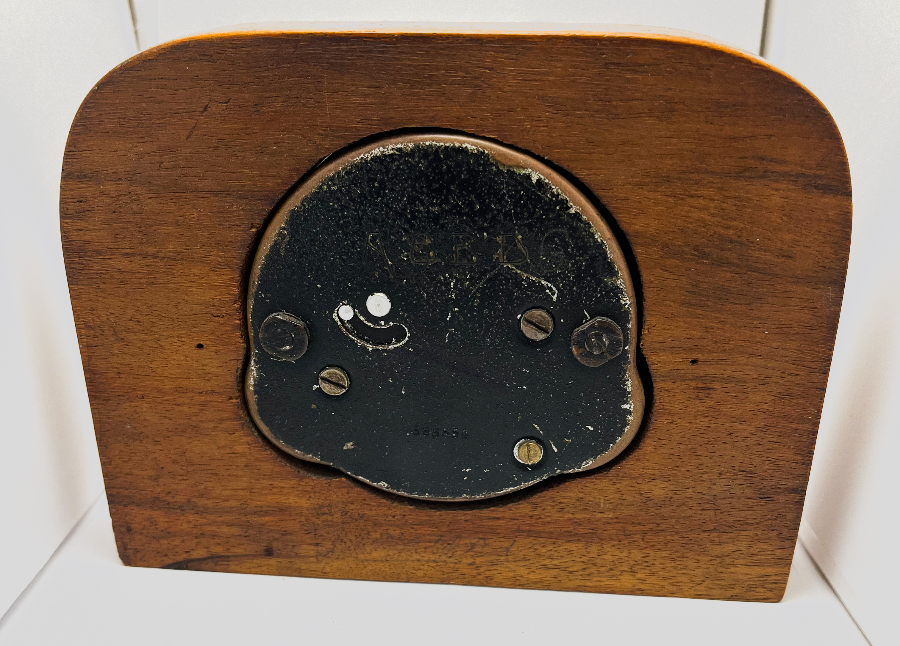 Jaeger Lecoultre Temps Du Marche 8 Day Desk Chronograph Clock 1930s, black faced with main dial - Image 2 of 2