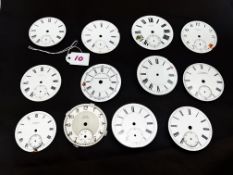 Pocket Watch Dials Mix of 12 H. Samuel Waltham Smiths Condition report Various Dial conditions, some