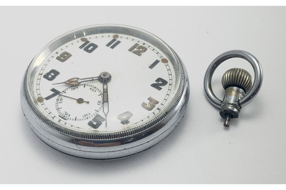 Military Pocket Watch White Dial Military Mark On Case G.S/T.P 75031 XX - Image 3 of 5