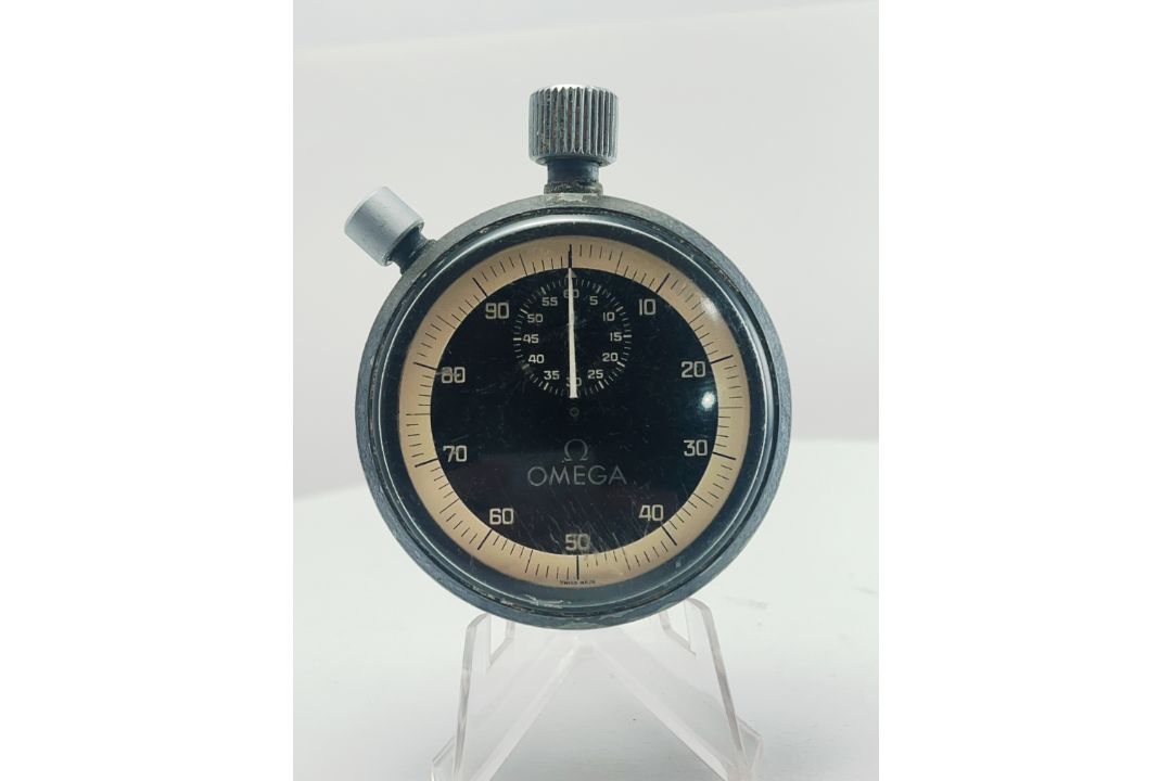 Omega Stop Watch Nuit Spatiale Industry Timer, 1/100 th of a minute Vintage Black Dial - Image 1 of 3