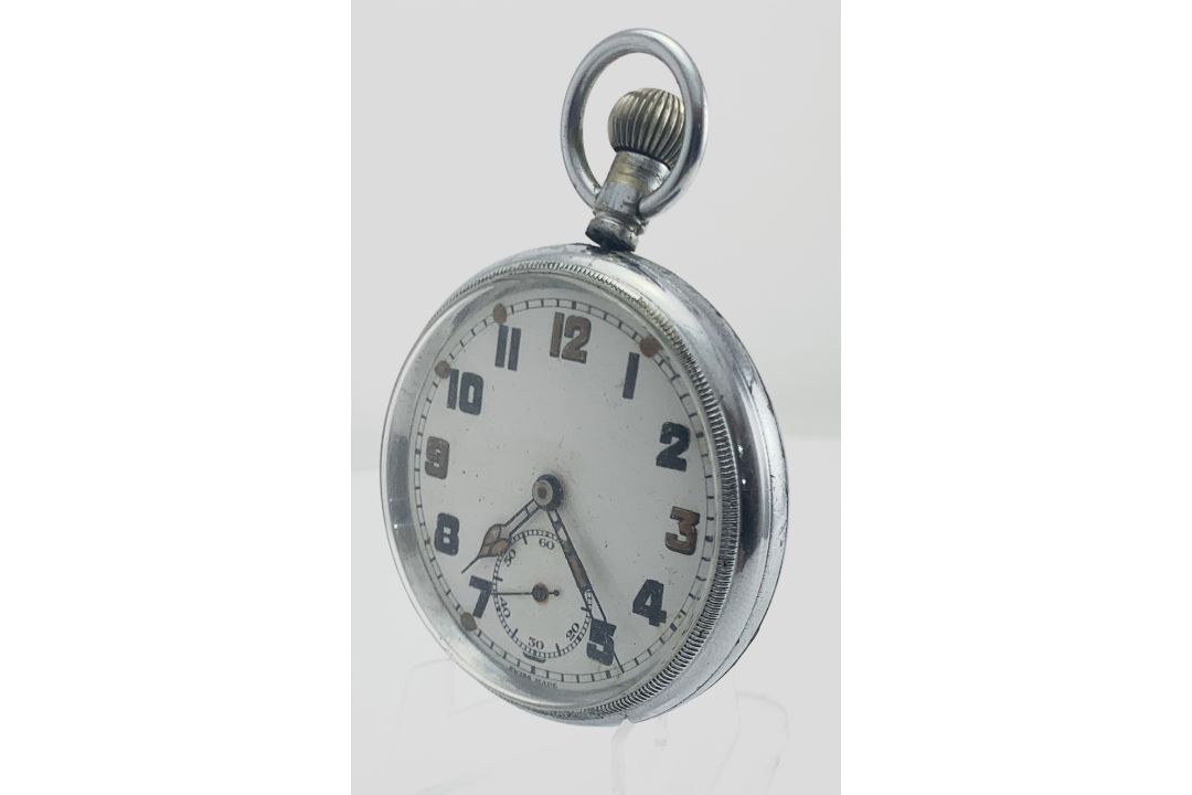 Military Pocket Watch White Dial Military Mark On Case G.S/T.P 75031 XX - Image 2 of 5