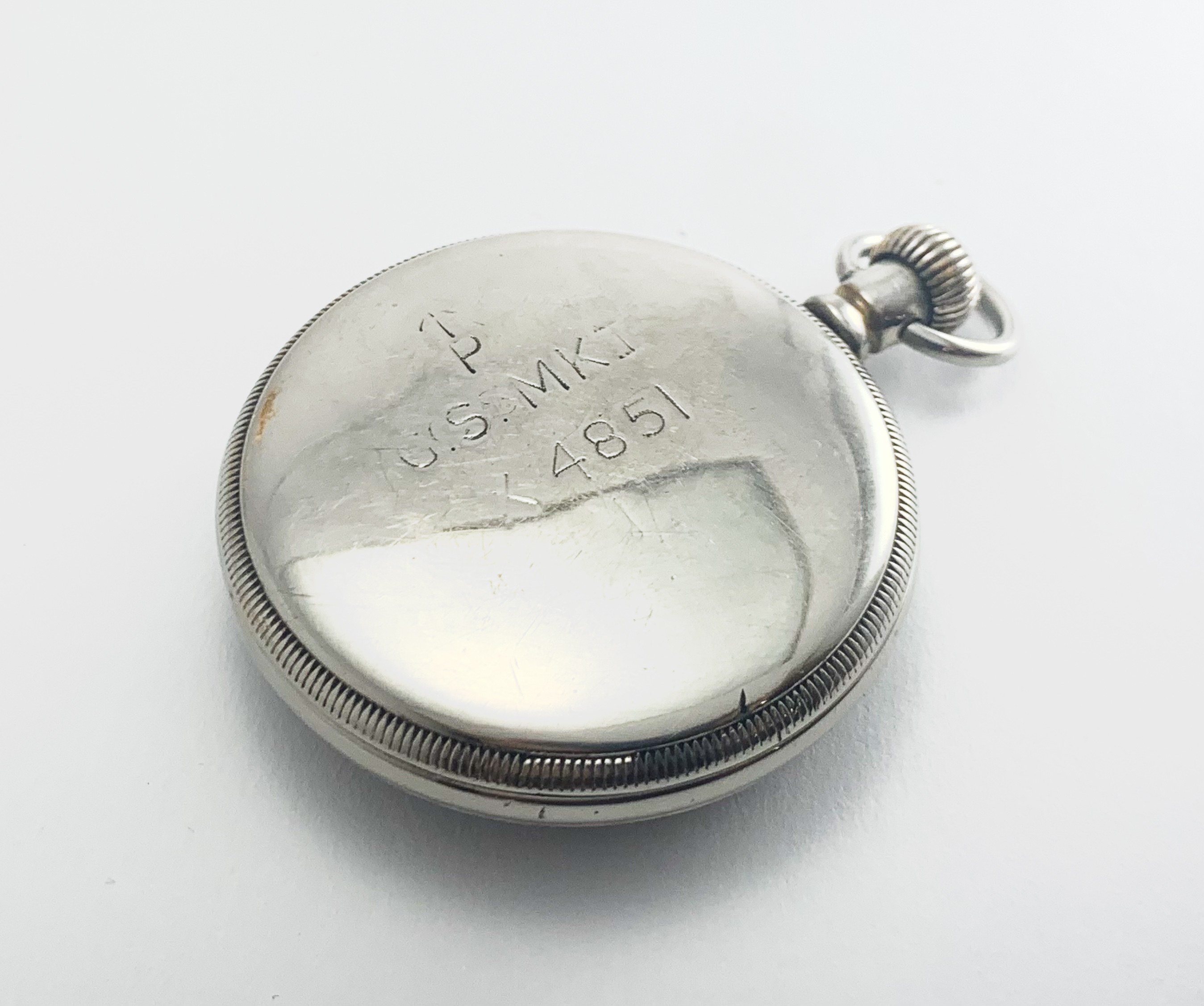 Elgin WW2 1941 Military Pocket Watch Manual Wind Military Mark On Case/Movement Arabic Numerals - Image 5 of 6