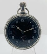 Elgin WW2 1941 Military Pocket Watch Manual Wind Military Mark On Case/Movement Arabic Numerals