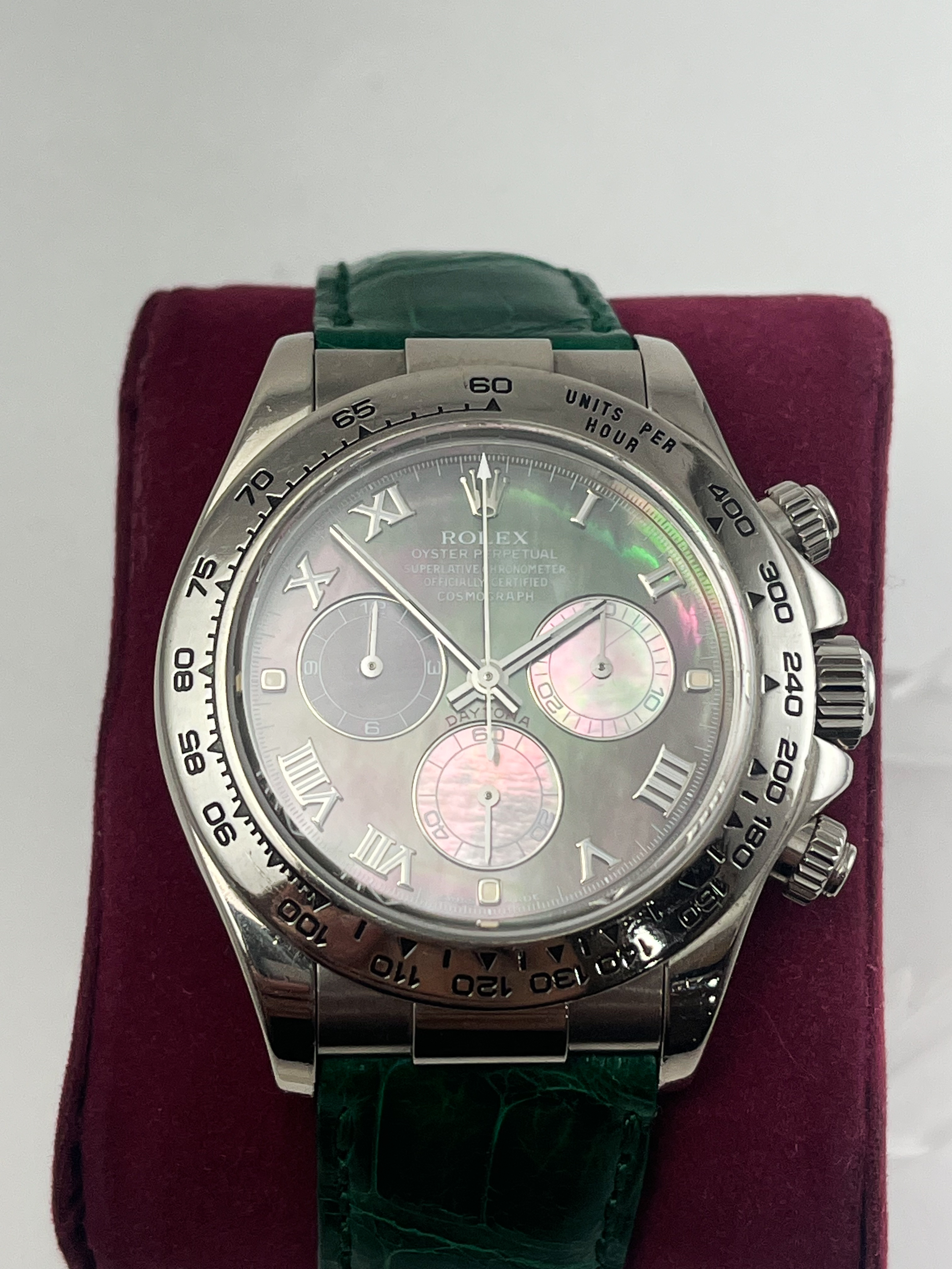 Rolex Daytona Ref 16519 Tahitian Mop Dial White Gold With Arabic Numerals Rolex Buckle With Papers