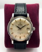 Omega Constellation Automatic Date Cal.564 1966 24j Ref 169.005 Black Leather Strap Mens Wristwatch