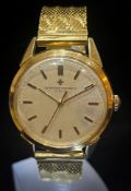 Vacheron & Constantin 1950s 359773 Screw Back 18k Gold 0.750 Mens Wristwatch Plated Bracelet
