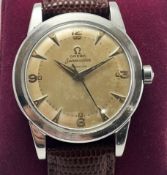 Omega Seamaster Automatic 1950 17j ref 2577-7 H Leather Strap