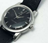 Omega Seamaster Automatic 1950 17j ref 2577-7 H Black Dial, Black Leather Strap Mens Wristwatch
